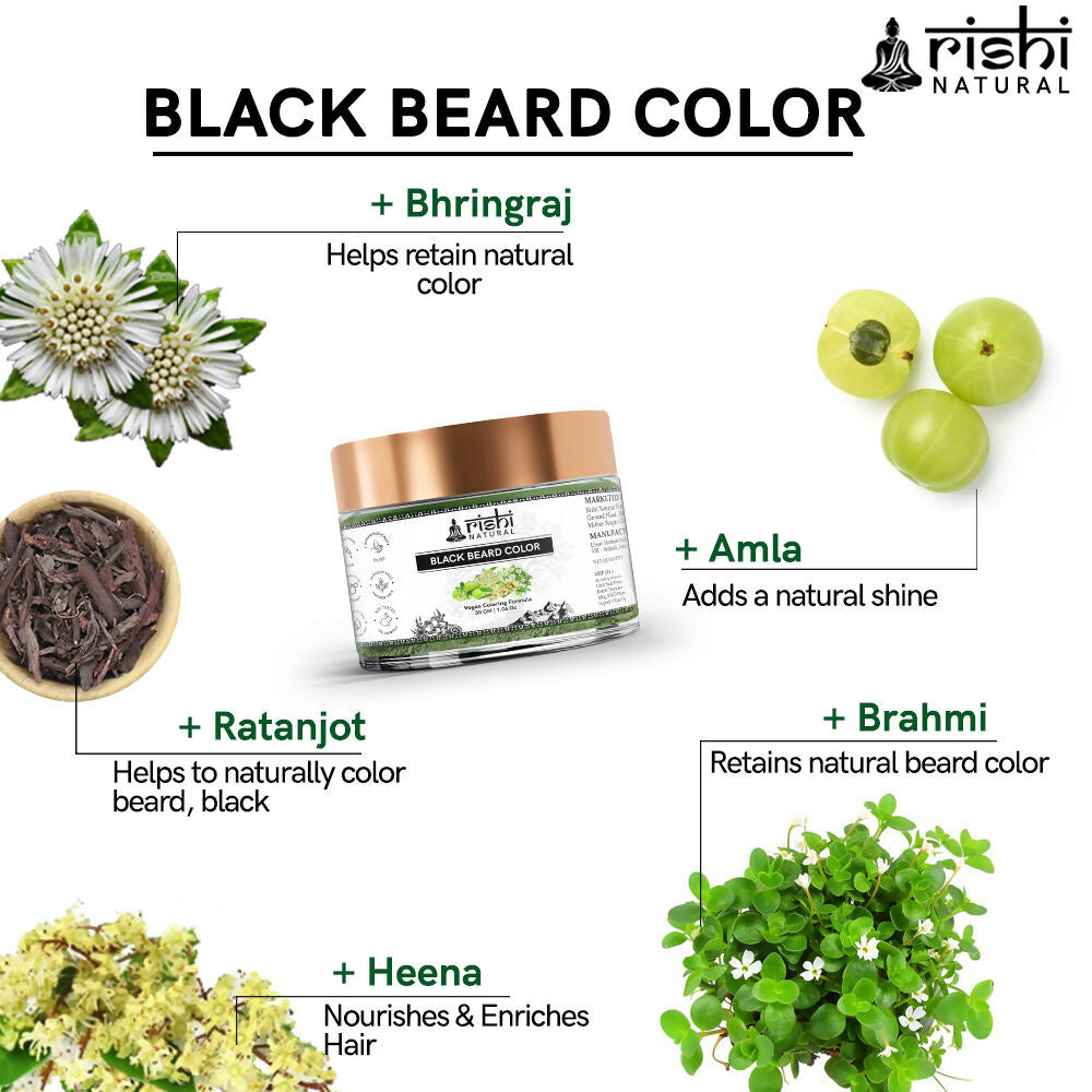 Rishi Natural Beard Black Color | Grocsy