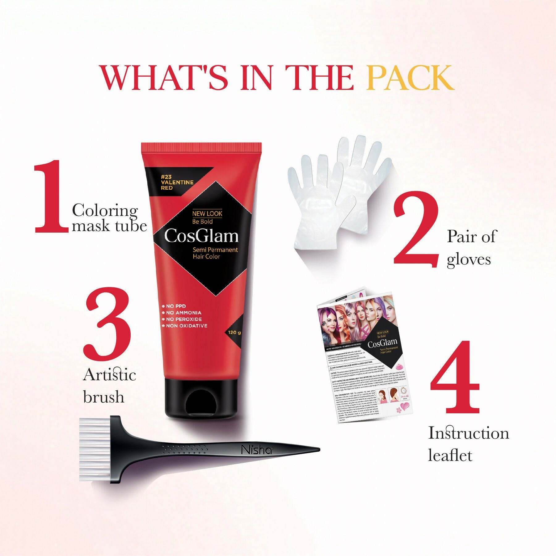 Cosglam Semi Permanent Hair Color for Women & Men (#23 Valentine Red) | Grocsy