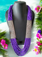 Inhanns Saree Shobha Statement Necklace - Purple Necklace | Grocsy