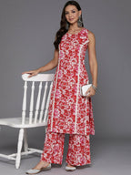 Ahalyaa Women's Traditional wear Kurta Set - Red | Grocsy