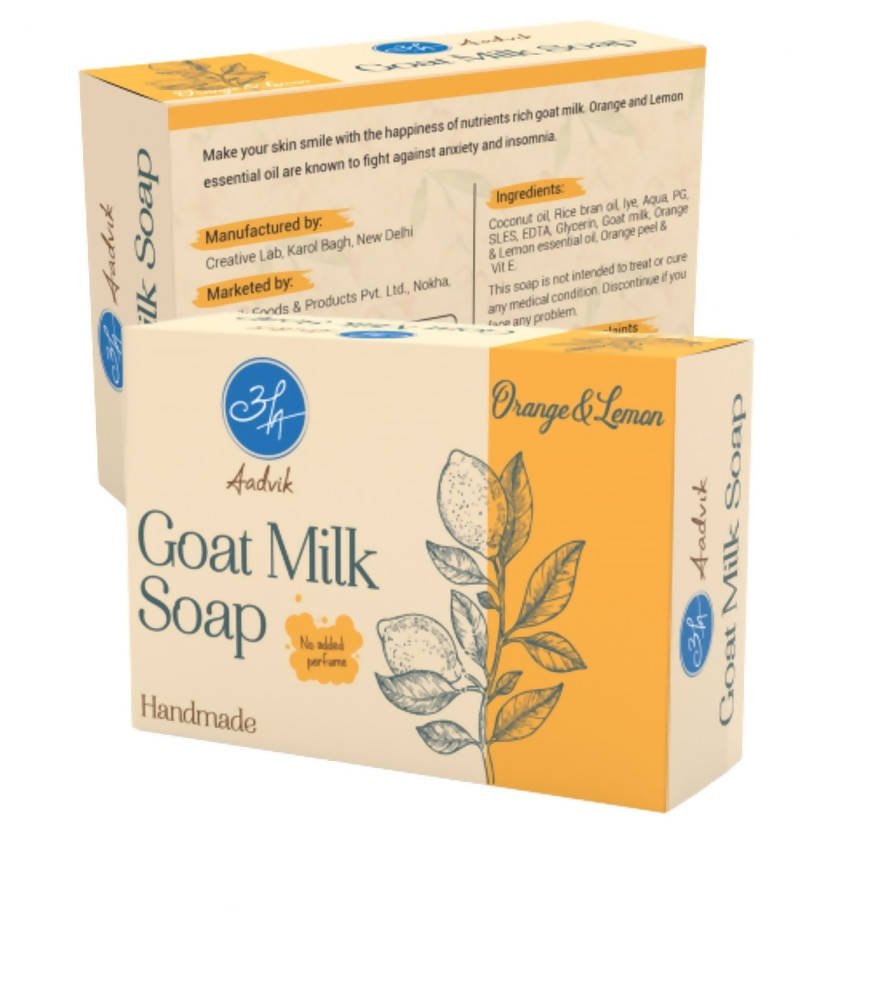 Aadvik Goat Milk Soap - Orange & Lemon | Grocsy