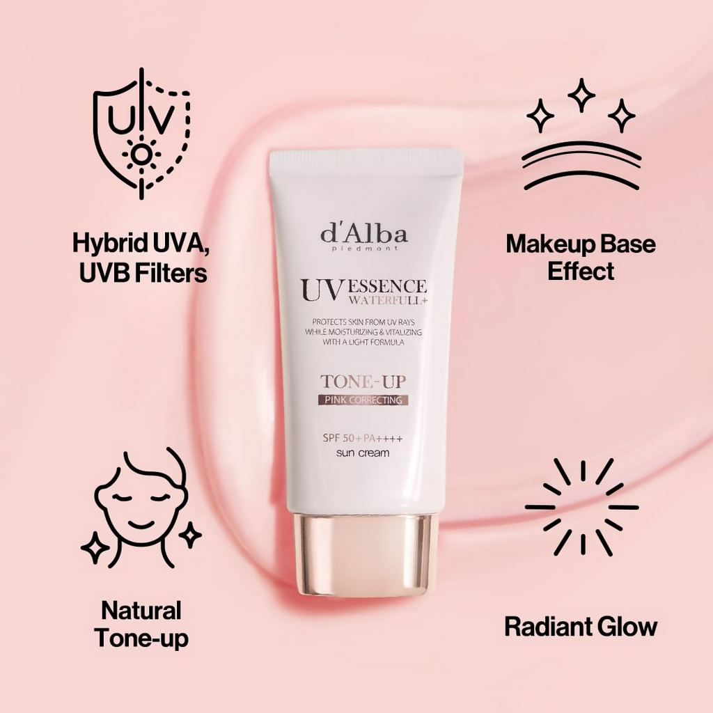 d'Alba Piedmont Italian White Truffle Waterfull Tone-Up Sunscreen Vegan Skincare Tinted Moisturizer With Spf 50+ Pa+++ | Grocsy