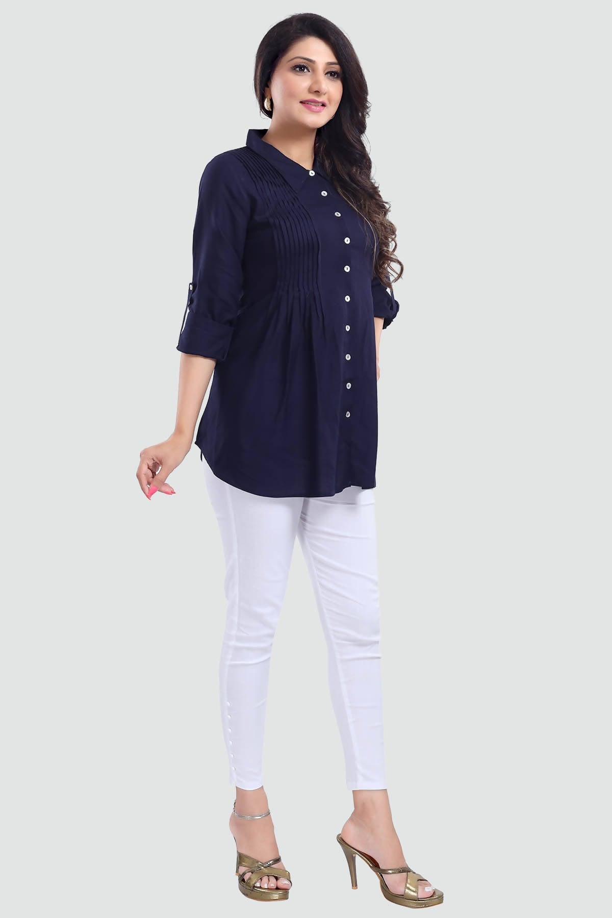 Snehal Creations Navy Blue Rayon Classy Tunic For Ultimate Look | Grocsy