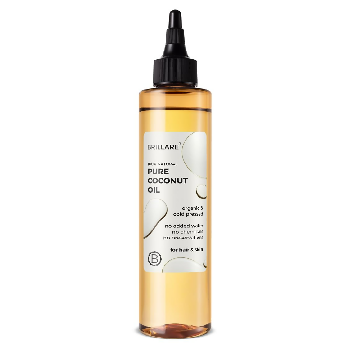 Brillare 100% Natural Pure Coconut Oil Organic & Cold Pressed Hair Oil with Zero Chemicals | Grocsy