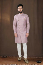 Joban Fashion Men's Pink Woven Jacquard Kurta with Pyjama | Grocsy