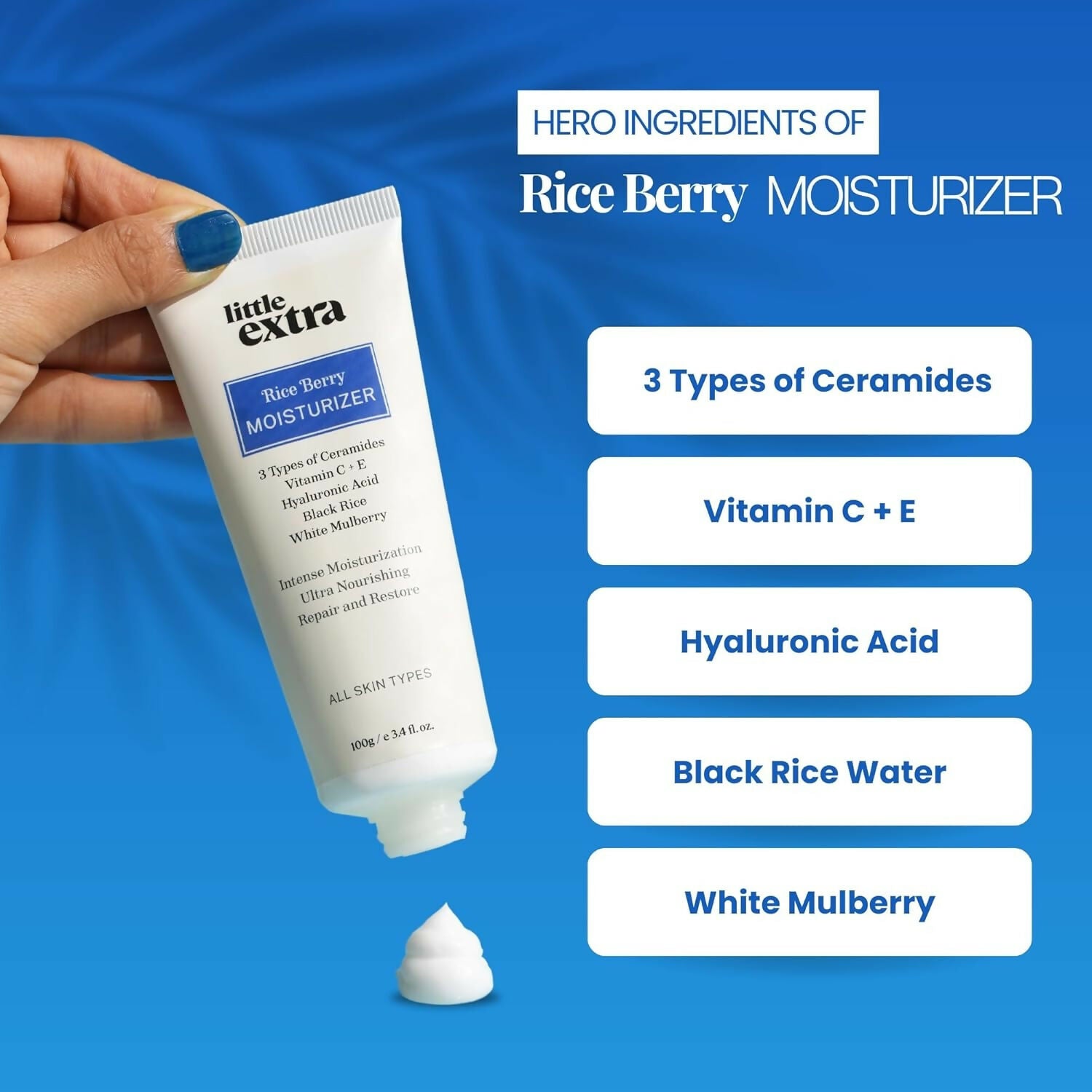 Little Extra Rice Berry Face Moisturizer, Lightweight & Non-Sticky for Glowing Skin, Brightening | Grocsy