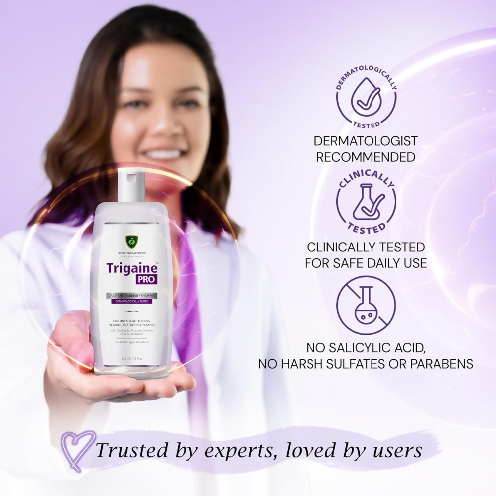 APPLE THERAPEUTICS Trigaine PRO Anti-Dandruff Shampoo | Grocsy