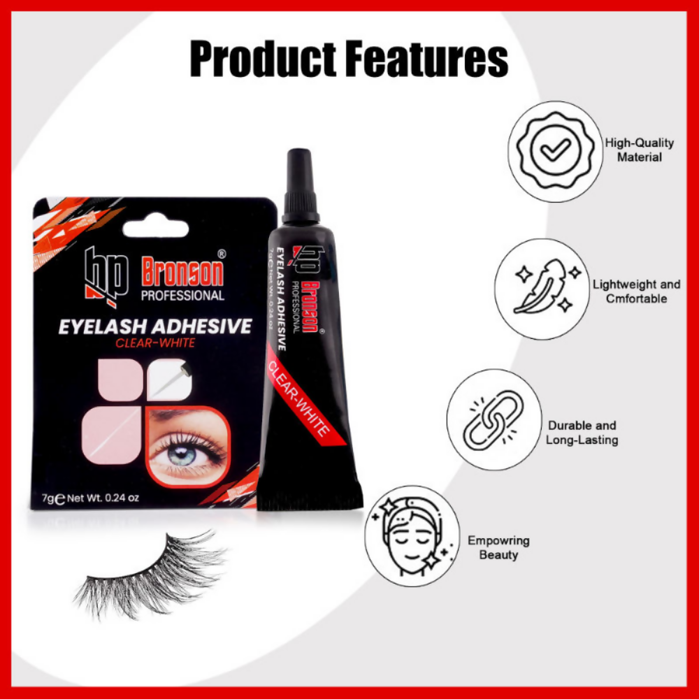 Bronson Professional Eyelash Glue Adhesive Clear White & Waterproof | Grocsy
