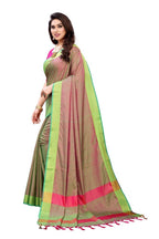 Vamika Banarasi Jacquard Weaving Green Saree | Grocsy