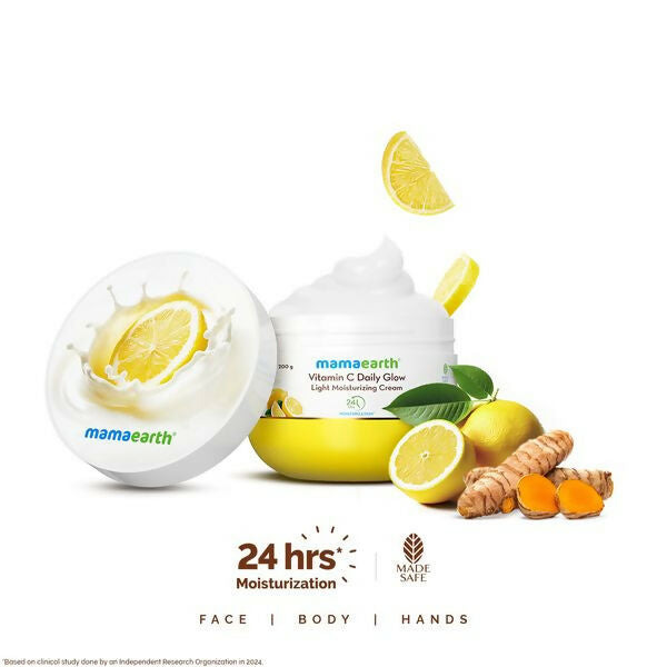 Mamaearth Vitamin C Daily Glow Light Moisturizing Cream with Turmeric & Vitamin C For Skin Brightening | Grocsy