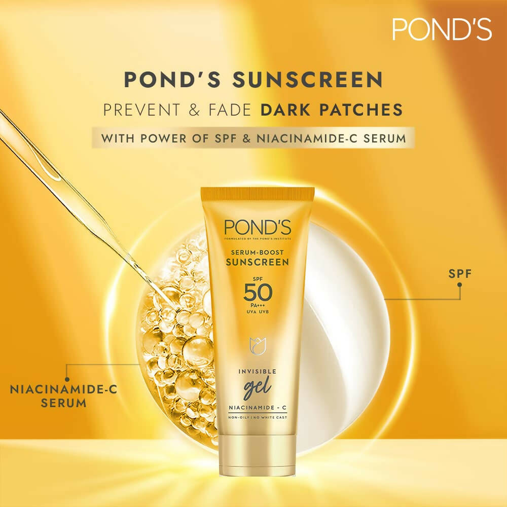 Ponds Serum Boost Sunscreen Gel SPF 50 | Grocsy
