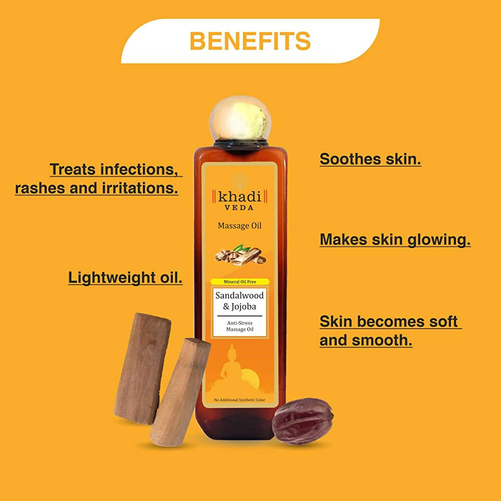 Khadi Veda Sandalwood & Jojoba Massage Oil | Grocsy
