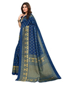 Vamika Blue Printed Art Silk Saree | Grocsy