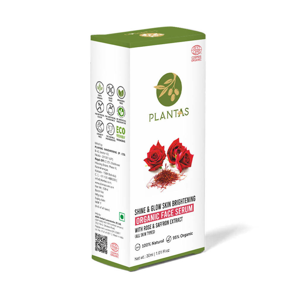 Plantas Shine & Glow Skin Brightening Organic Face Serum | Grocsy