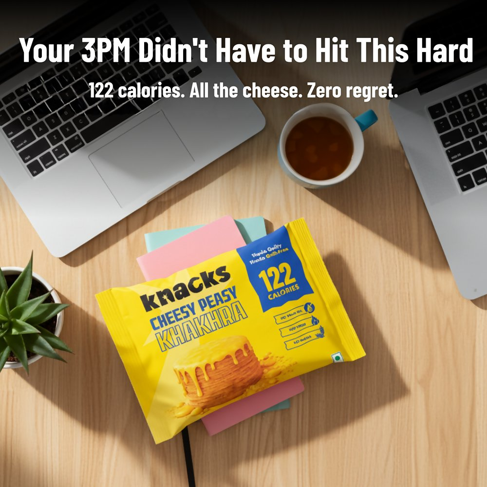 Knacks Coin Khakhra Crisps - Cheesy Peasy Flavour | Grocsy