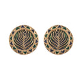 Nuyug 22K Gold Plated Contemporary Round Shaped Enamel Studs | Grocsy