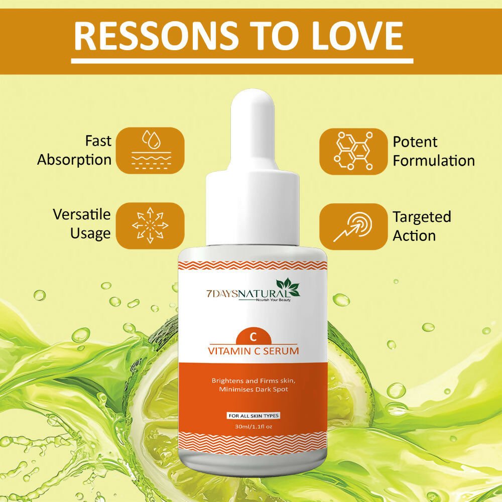 7 Days Vitamin C-Advance Radiance Booster Skin Brightening Face Glowing Serum | Grocsy