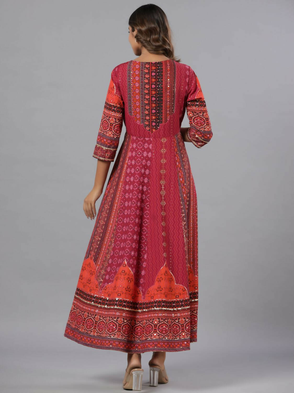 Juniper Women Plum Silk Printed Maxi Dress | Grocsy