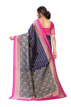 Vamika Navy Blue Printed Art Silk Saree | Grocsy