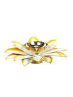 CraftVatika Gold-Toned Lotus Shaped Diya For Pooja | Grocsy