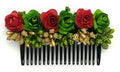 Red & Green Flower Hair Comb | Grocsy
