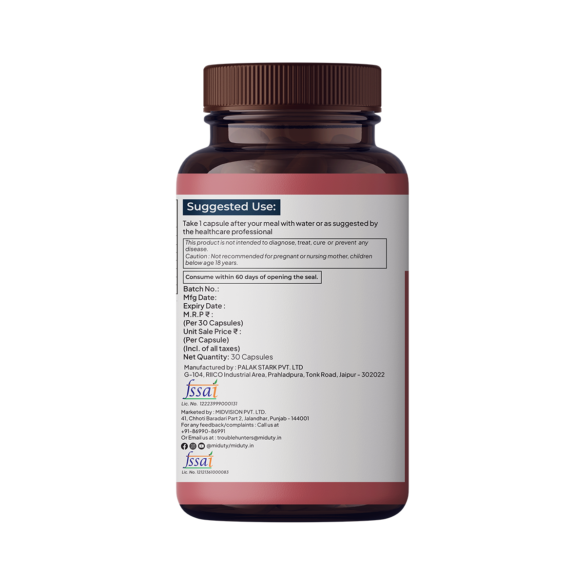 Miduty by Palak Notes Liposomal Quercetin Capsules | Grocsy