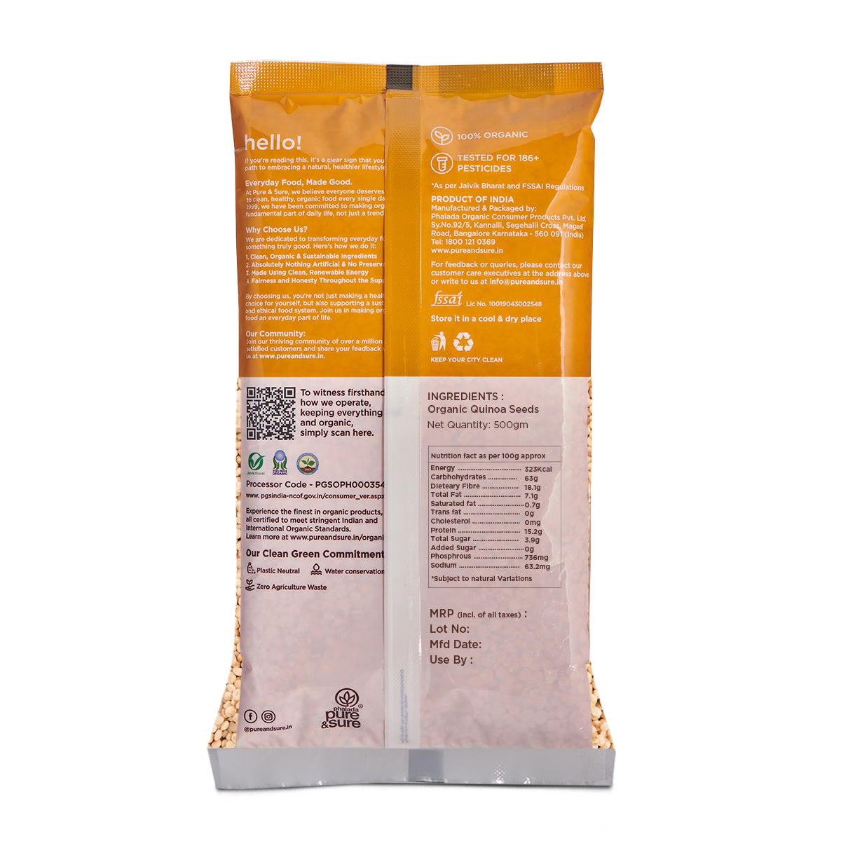 Pure & Sure Organic Quinoa Seeds | Grocsy