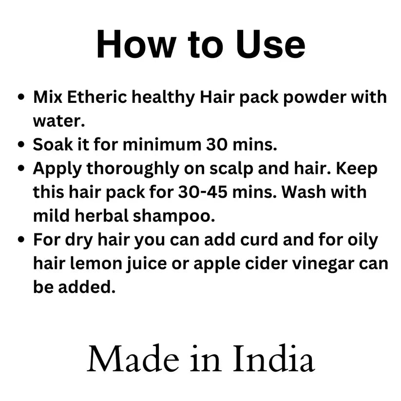Etheric Healthy Hair Pack – Herbal Hair Growth & Hair Fall Control Treatment | Grocsy