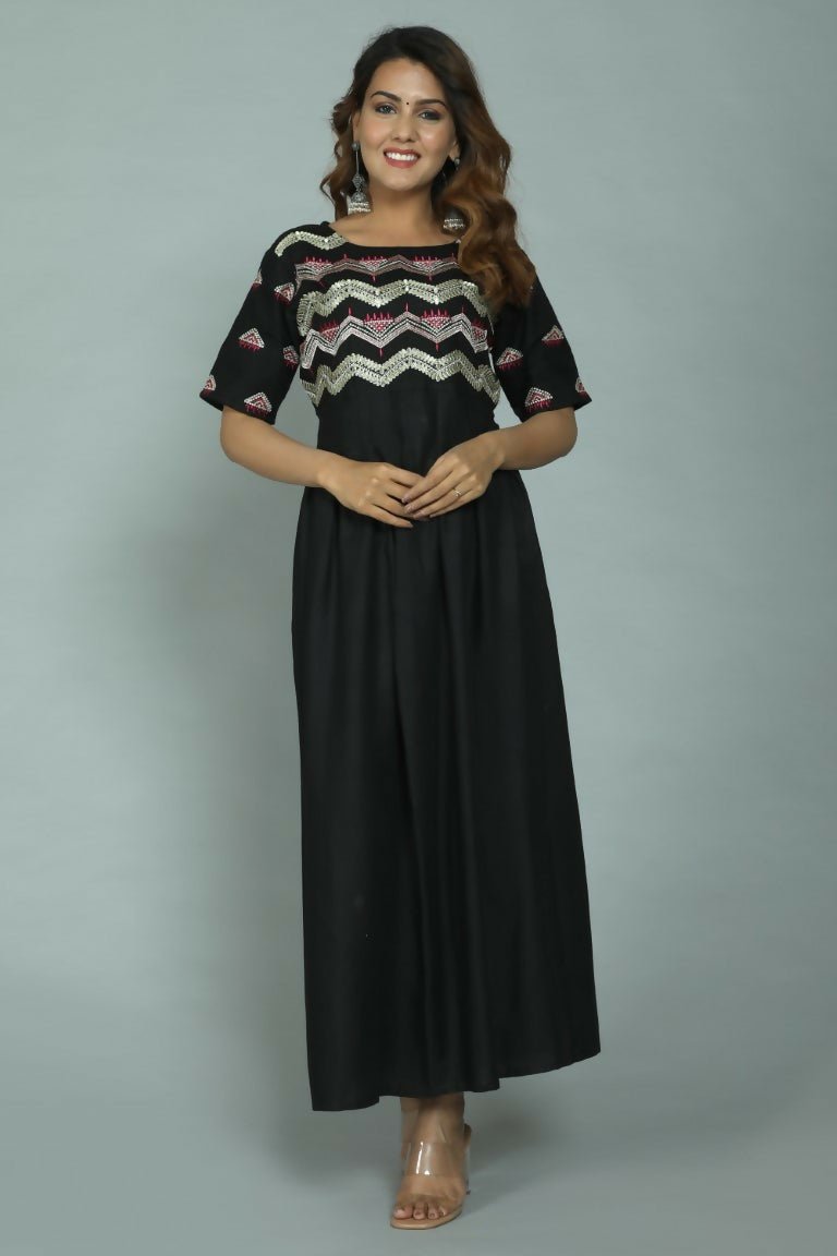Alvano Printed Stylish Anarkali Kurti for Women and Girls Rayon Embroidery | Grocsy