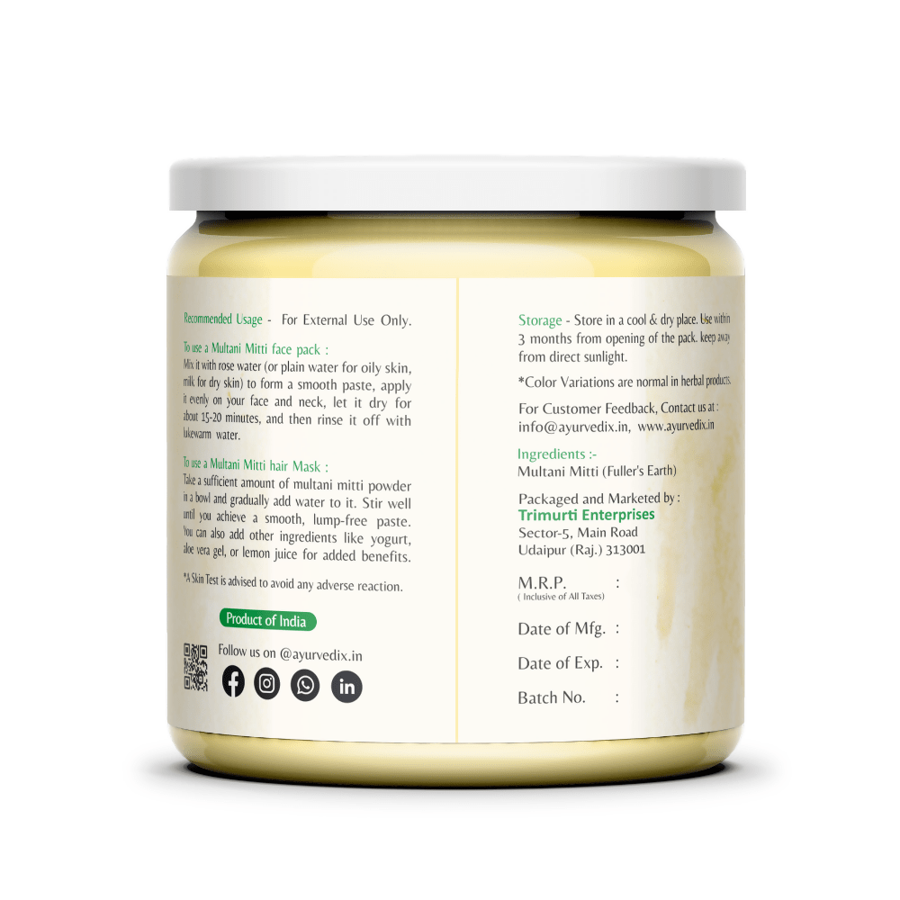 Ayurvedix Natural Multani Mitti Powder | Grocsy