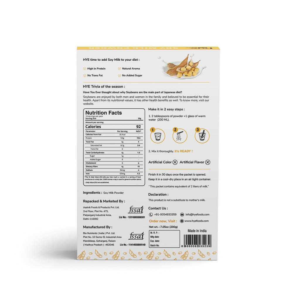 Hye Foods Vegan Soy Milk Powder | Grocsy