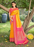 Shree Shyam Fashion Yellow Soft Silk Saree | Grocsy