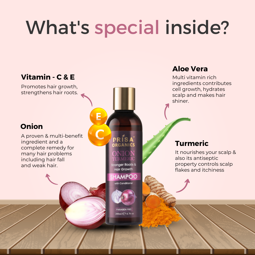 Prisa Organics Onion & Turmeric Shampoo | Grocsy