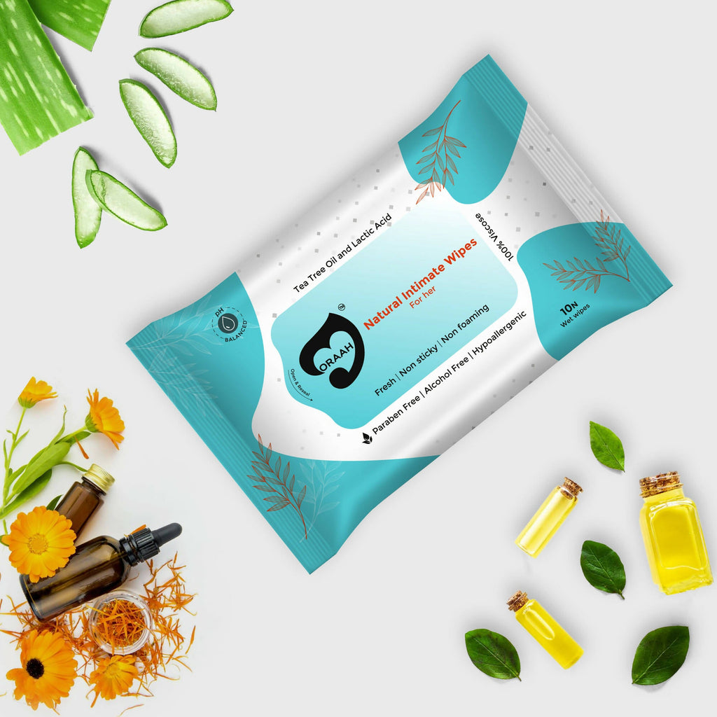 Oraah PCOS PCOD Care Combo (Kahwa Tea, Hair Removal Cream & Intimate Wipes) | Grocsy