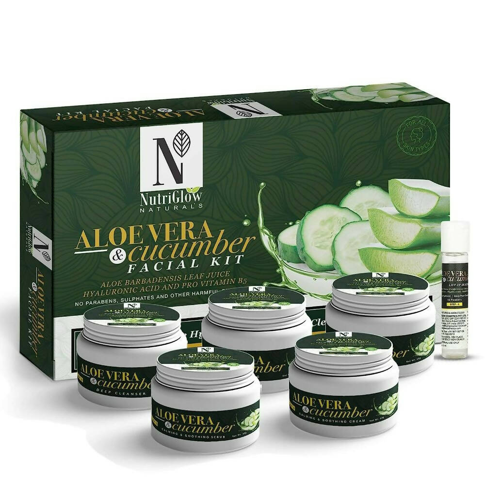 NutriGlow NATURAL'S Aloe Vera Cucumber Facial Kit | Grocsy
