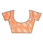 Very Much Indian Handblock Printed Cotton Saree With Natural Dyes - Light Peach | Grocsy