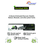 Dr. Morepen Active Smile Charcoal Toothpaste with Bamboo Brush | Grocsy