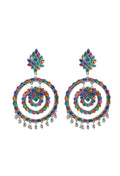 Mominos Fashion Johar Kamal Women's Multi Colour Kundan Circles Earrings