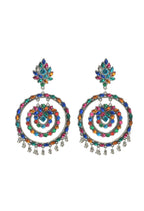 Mominos Fashion Johar Kamal Women's Multi Colour Kundan Circles Earrings