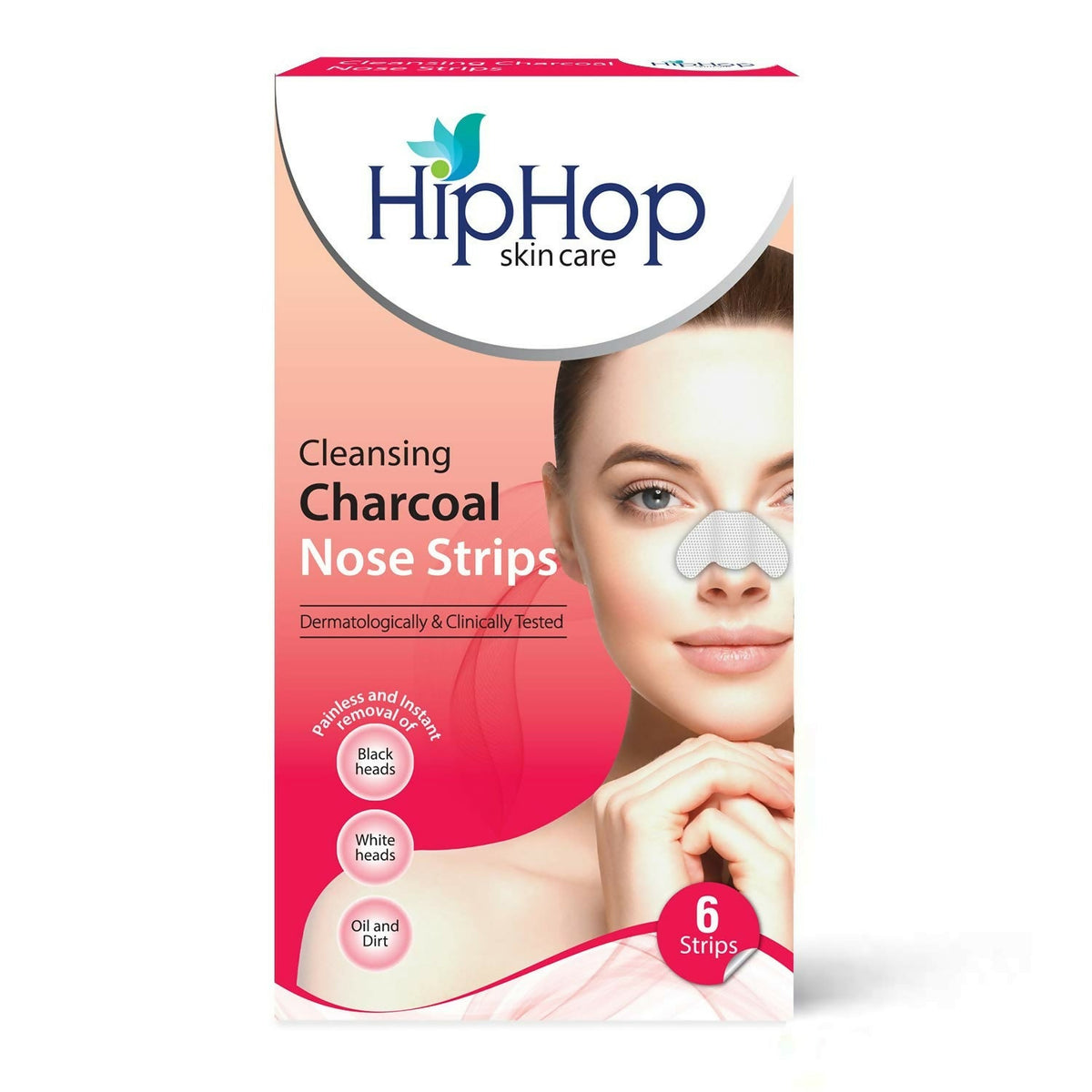 HipHop Skin Care Cleansing Charcoal Nose Strips For Blackheads, Whiteheads Remover, Pore Cleanser, with Natural Extracts | Grocsy