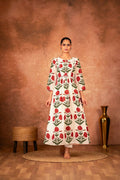 Joban Fashion Red Rose Floral Hand Block Printed Cotton Kurta Pant Set | Grocsy