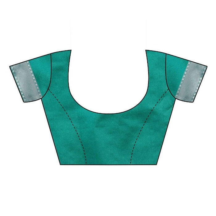Vamika Banarasi Jacquard Weaving Rama Green Saree (AMEE RAMA) | Grocsy