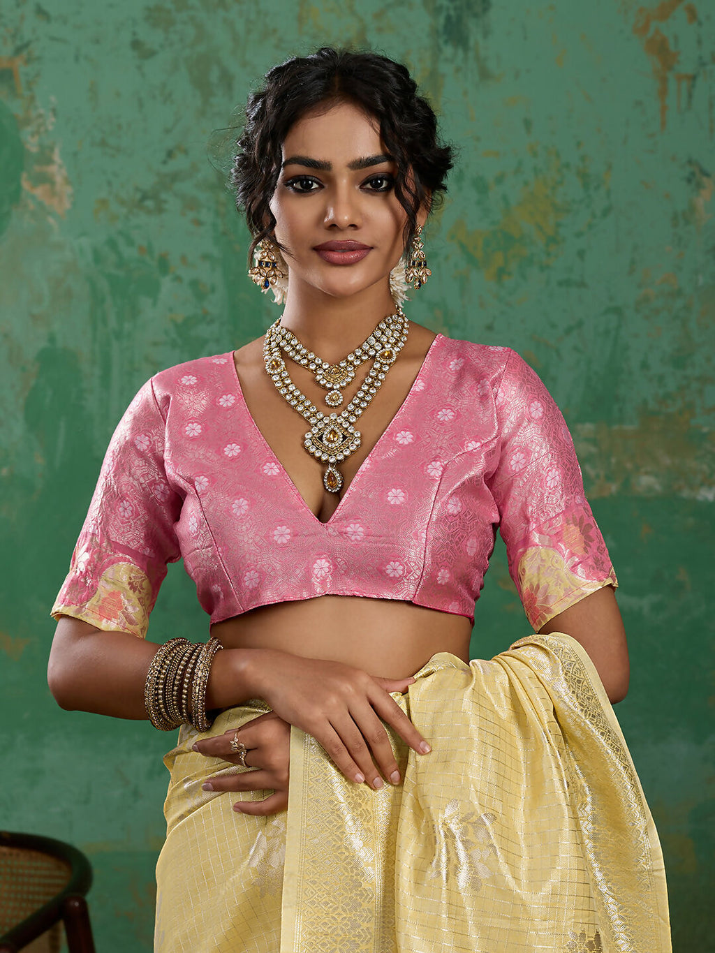 Shree Shyam Fashion Yellow Linen Cotton Saree | Grocsy