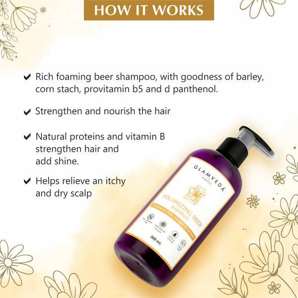 Glamveda Volumizing Beer Shampoo | Grocsy