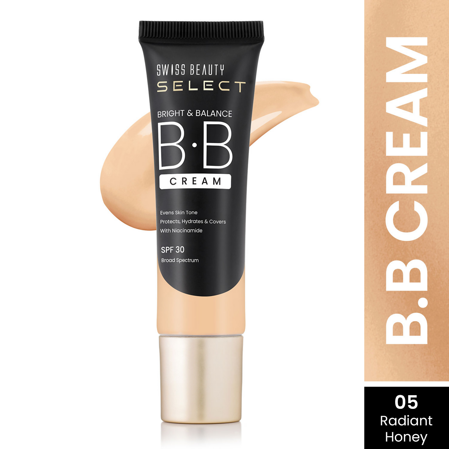 Swiss Beauty Select Bright & Balance BB Cream With Niacinamide - 5 Radiant Honey | Grocsy