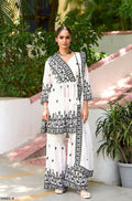 Anaita White Chinon Readymade Sharara Suit with Embroidery Work | Grocsy