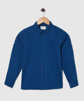 Manet Boys Full Sleeves Solid Shirt - Dark Blue | Grocsy