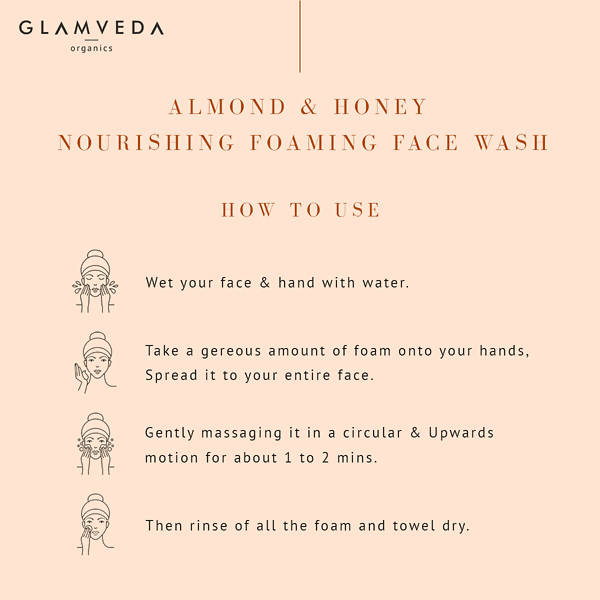 Glamveda Almond & Honey Nourishing Foaming Face Wash | Grocsy