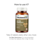 TrueBasics Ultra Omega 3 Fish Oil Capsules for Women & Men | Grocsy