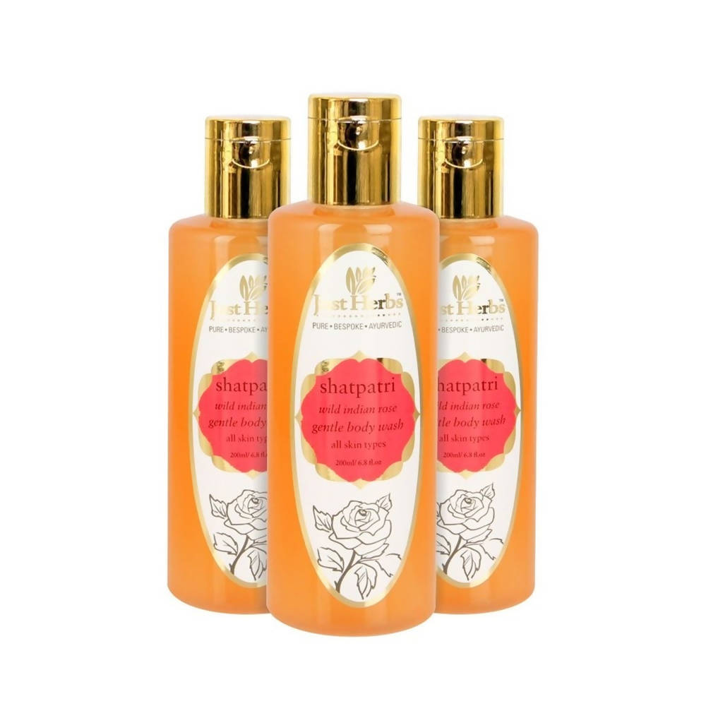 Just Herbs Shatpatri Wild Indian Rose Gentle Body Wash | Grocsy